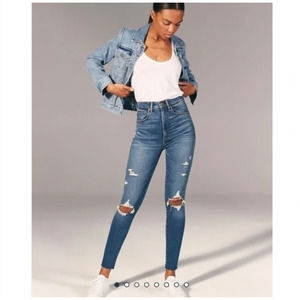 Abercrombie & Fitch Ripped Ultra High Rise Super Skinny Jeans